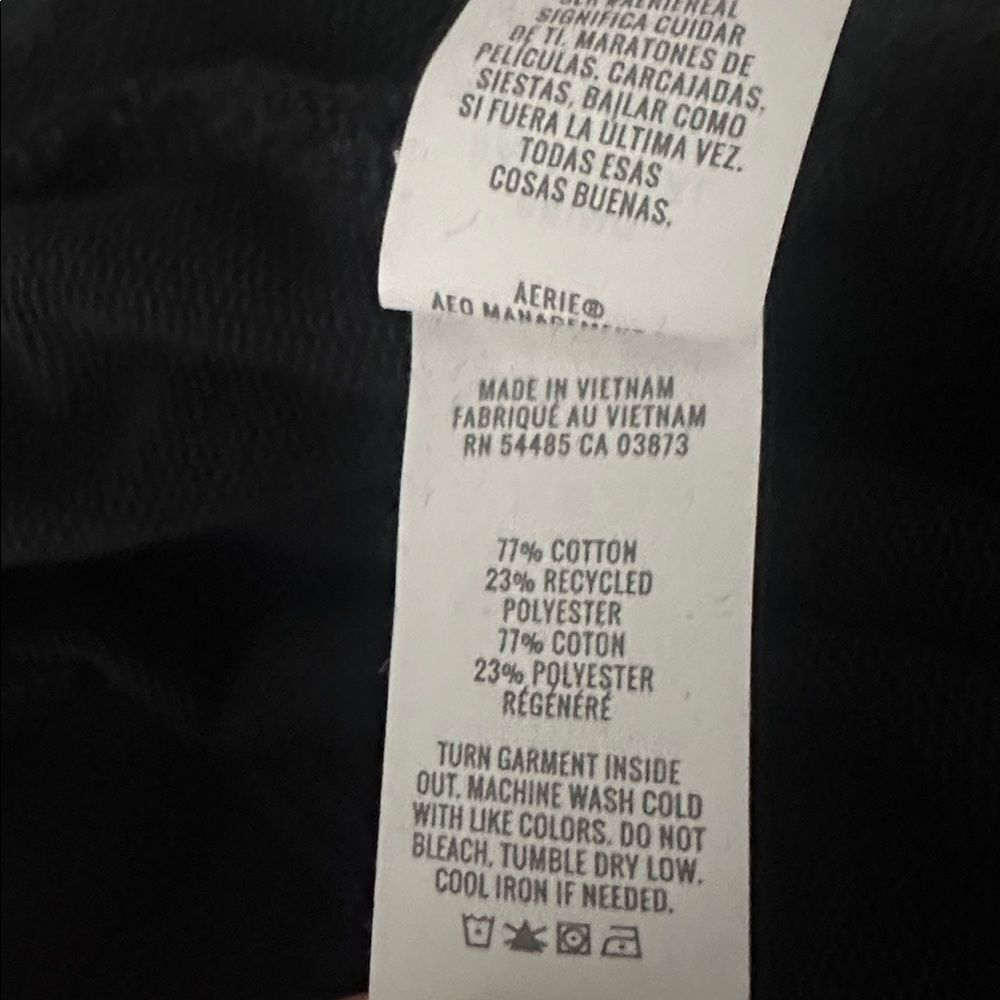aerie True Black Jet Setter Matching Hoodie Jogger Sweat Set - Picture 16 of 16